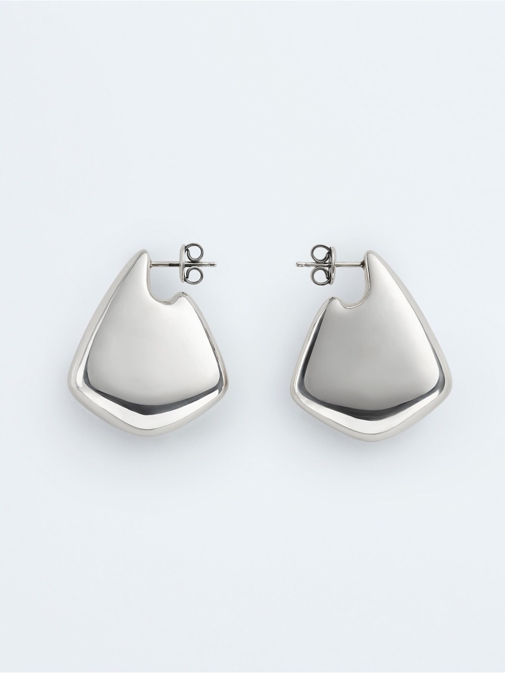 Italian Designer Inspired Small Silver Shark Fin Earrings